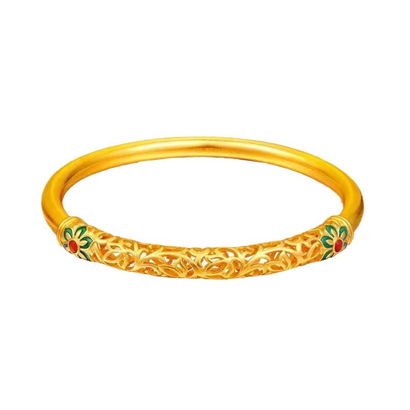 Dunhuang Culture Copper-plated Enamel Ladies' Bracelet, Auspicious And Prosperous.