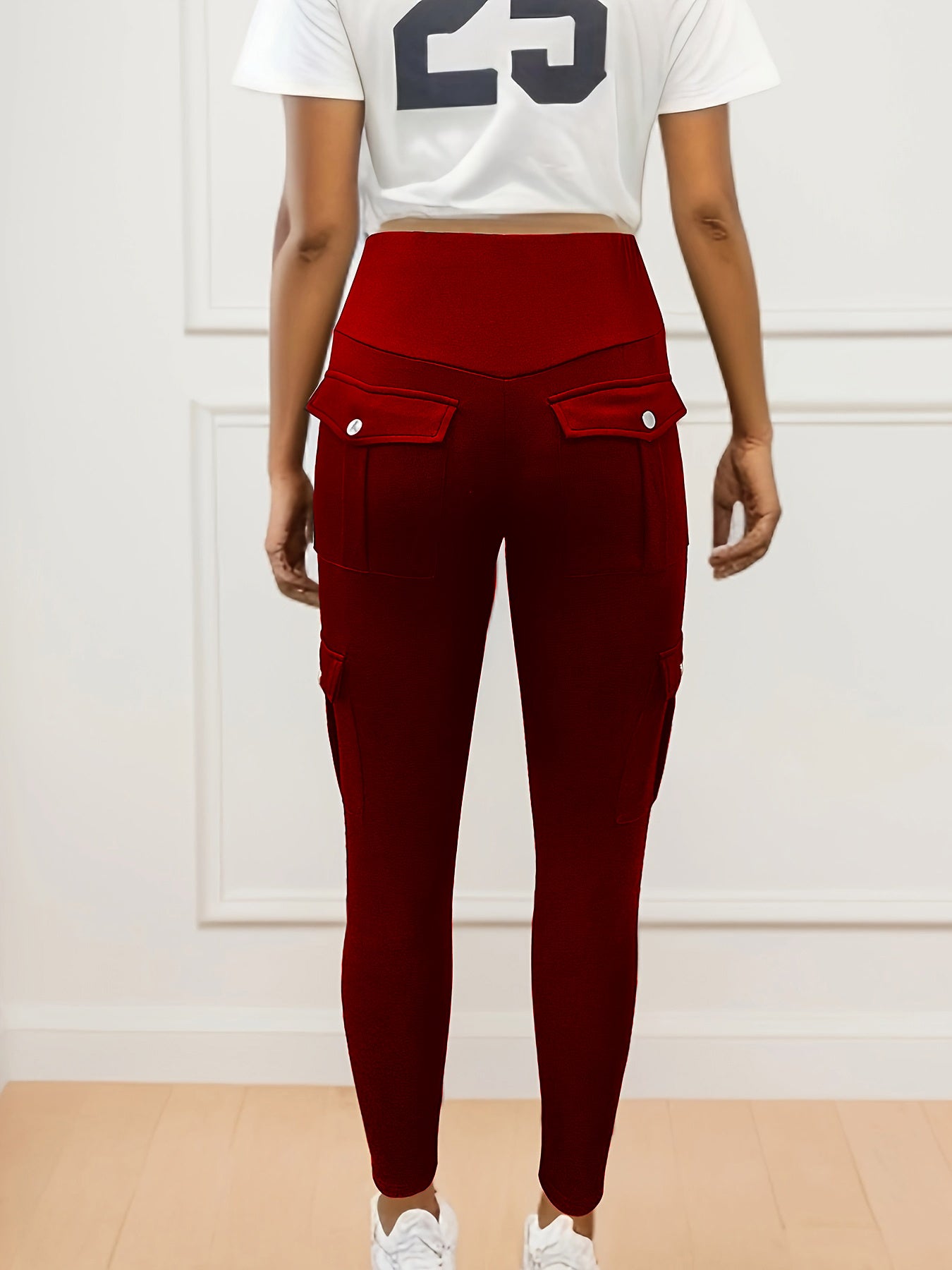 Plus Size High Waisted Plus Size Skinny Bottom Pants - Outer Wear For Running Fitness Workout Sports - Women's Pants