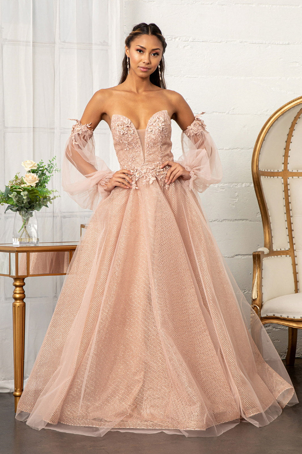 Olivia Seasonal  Dress w/ Detached Long Sleeves